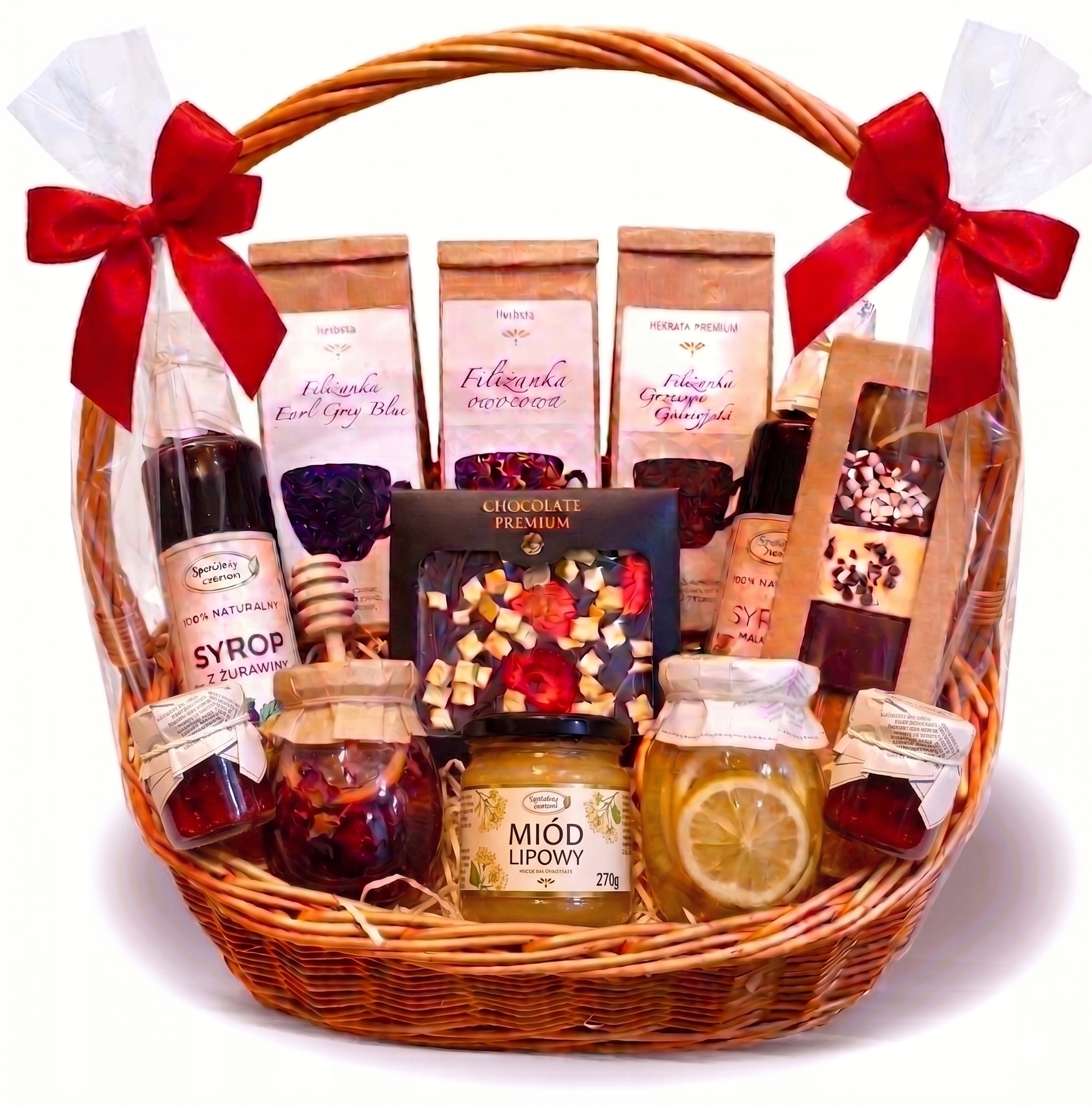 Dárkový Koš Dárek Med Pochoutky Herbta Malinový Sirup