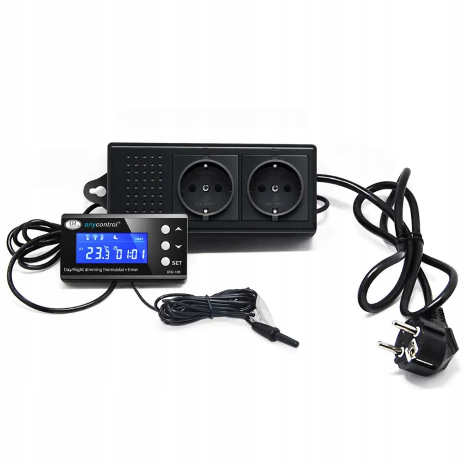 Levně Inteligentní Termostat 2 Kanály LCD Časovač Den A Noc Přesný