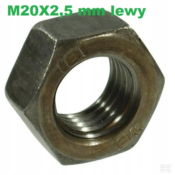 

Nakrętka sześciokątna M20x2,5 mm lewy gwint