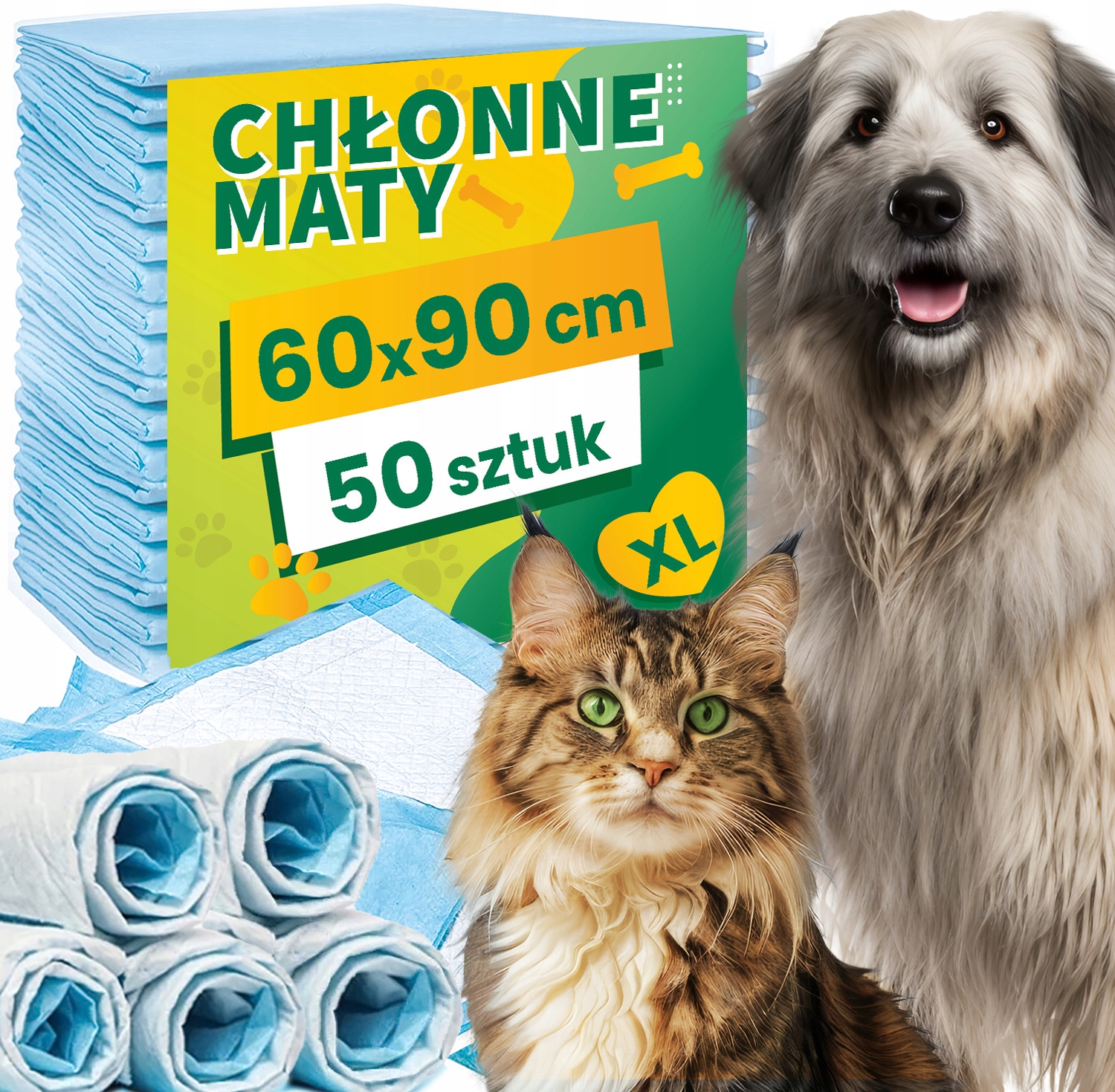Levně 50 ks Hygienické Podložky pro psa kočku Savé Podložky učení 60x90