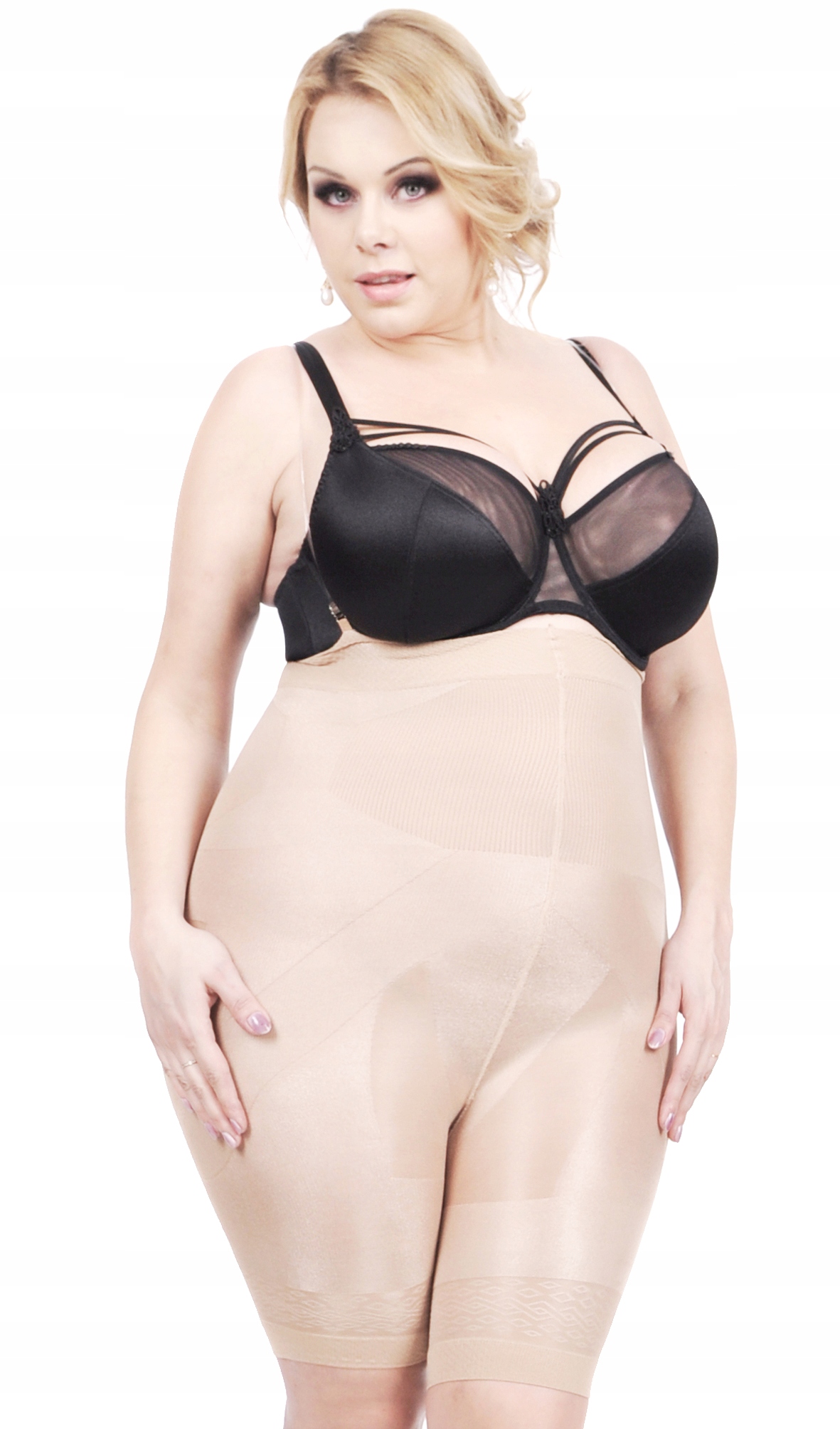 Orirose gorset WYSOKIE Majtki WYSZCZUPLAJĄCE brzuch MODELUJĄCE uda SIZE + Materiał dominujący poliamid