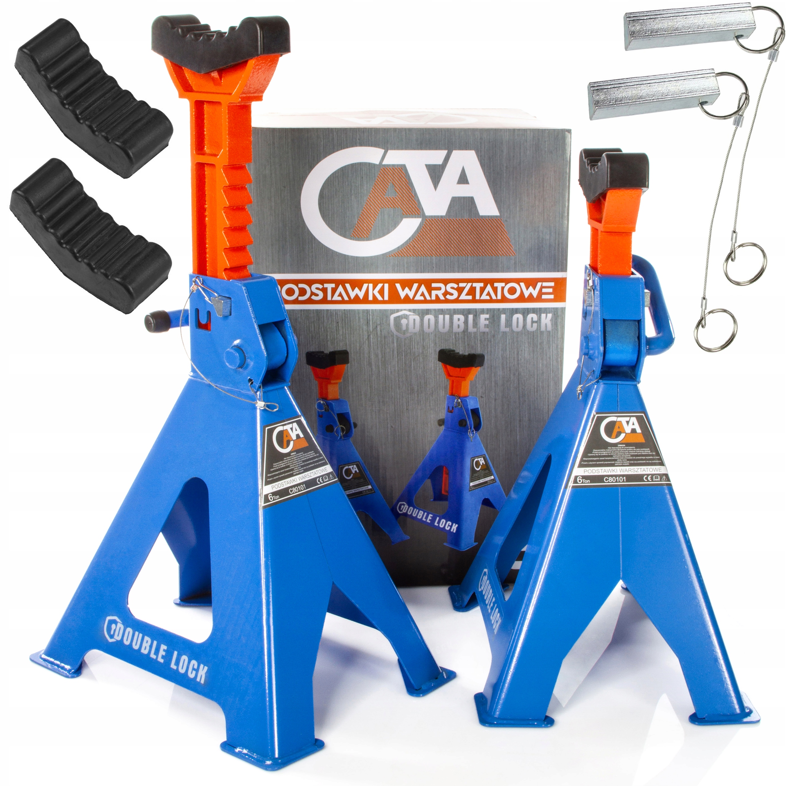 2X Kozlíky 6T Podstavce Dílenské Podpěry S Gumovým Zámkem S Kolíkem, Nastavitelné