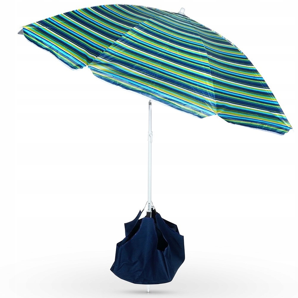 Parasol Plażowy 147CM 120-190CM Metal Poliester Zielono-błękitny Ogródowy