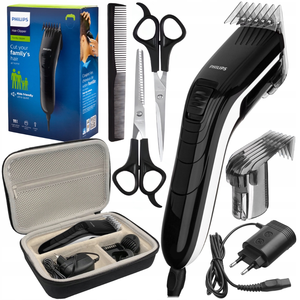 Maszynka Philips Do Strzyżenia Włosów Mocna I Cicha Nasadka Etui Nożyczki