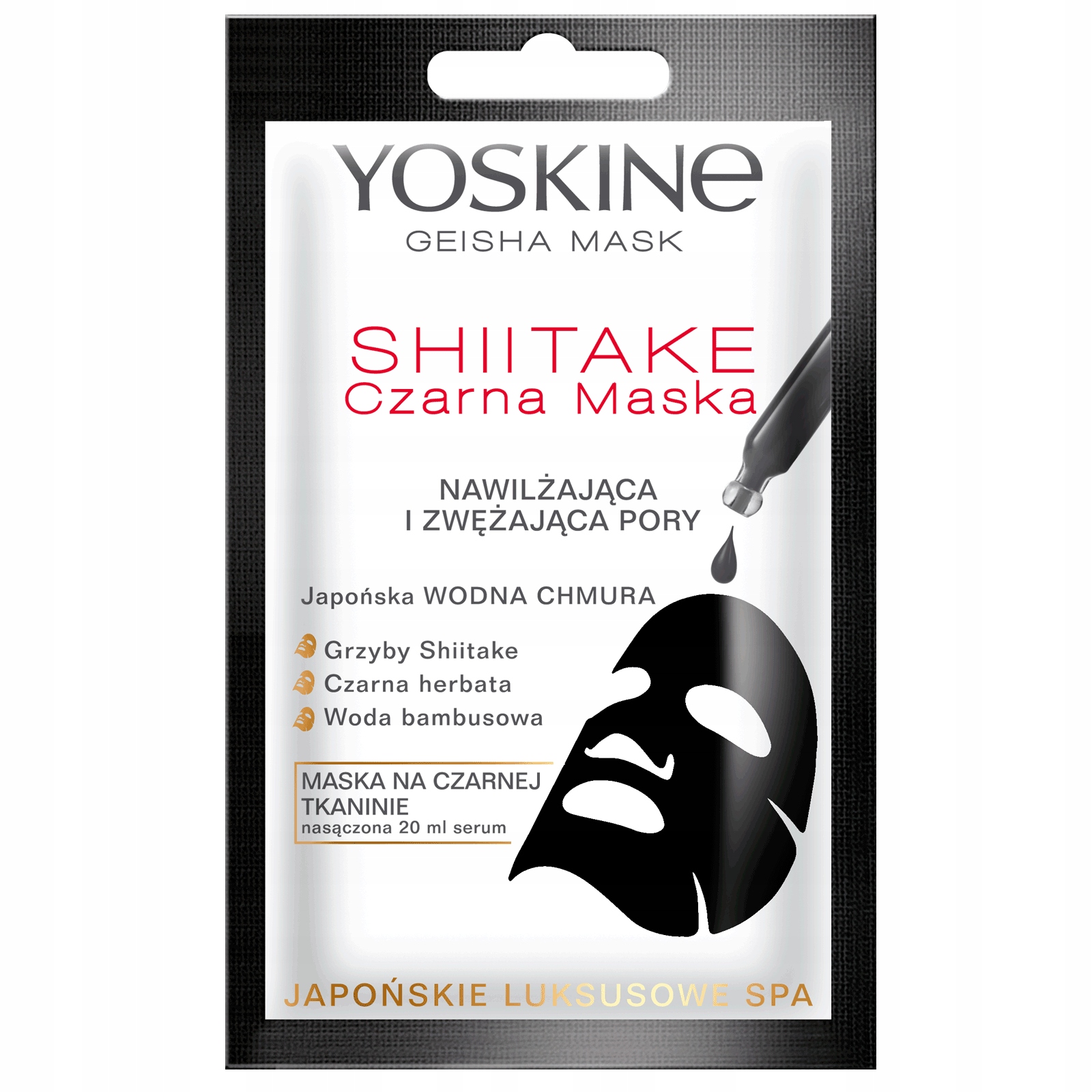 

Yoskine Geisha Mask Maska na Czarnej Tkaninie