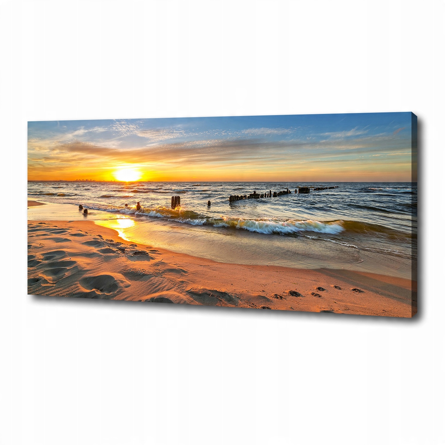

Foto obraz na płótnie Zachód słońca plaża 125x50cm
