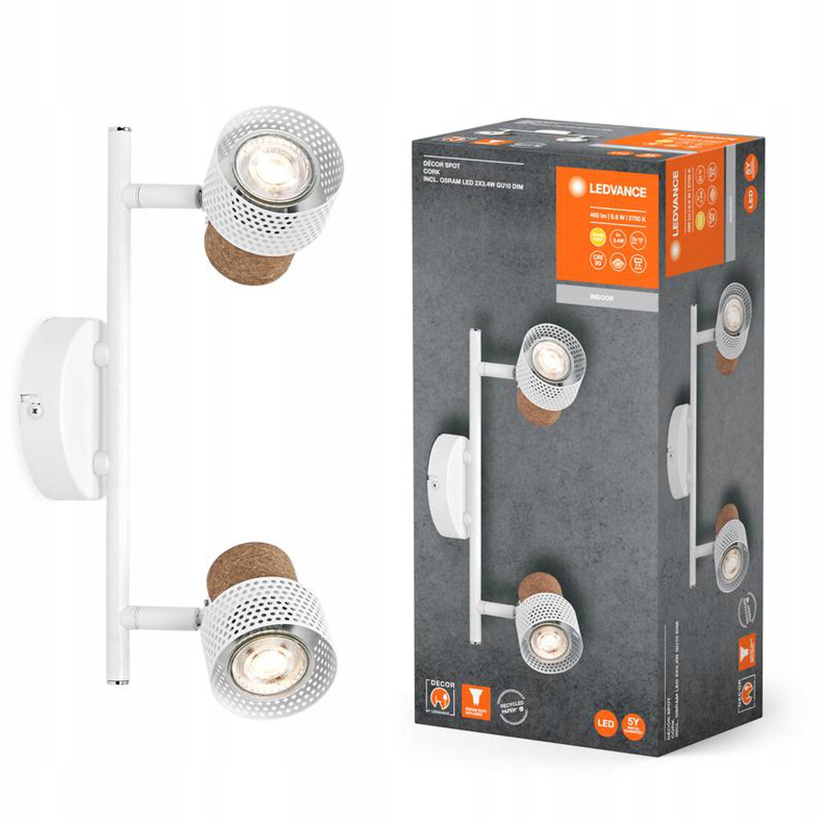 Led nástěnná lampa Stropní svítidlo Nástěnné svítidlo 6.8W 460lm 3000K Spot
