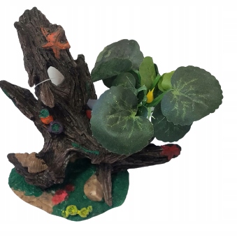 

Dekoracja ozdoba do akwarium konar z liściami