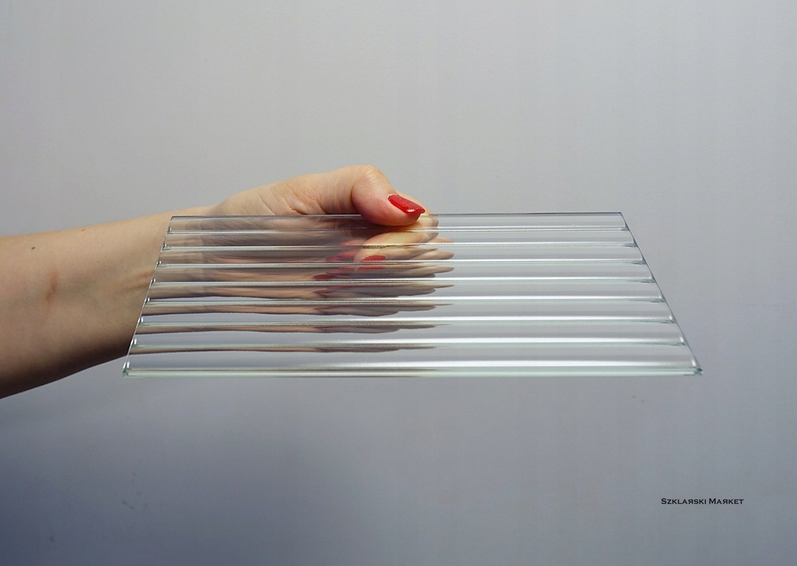 

Półka szklana szkło ornamentowe flutes 10x20cm