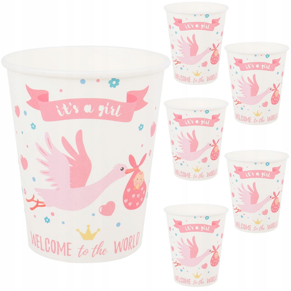 Kubeczki Papierowe Naczynia Na Baby Shower 6szt