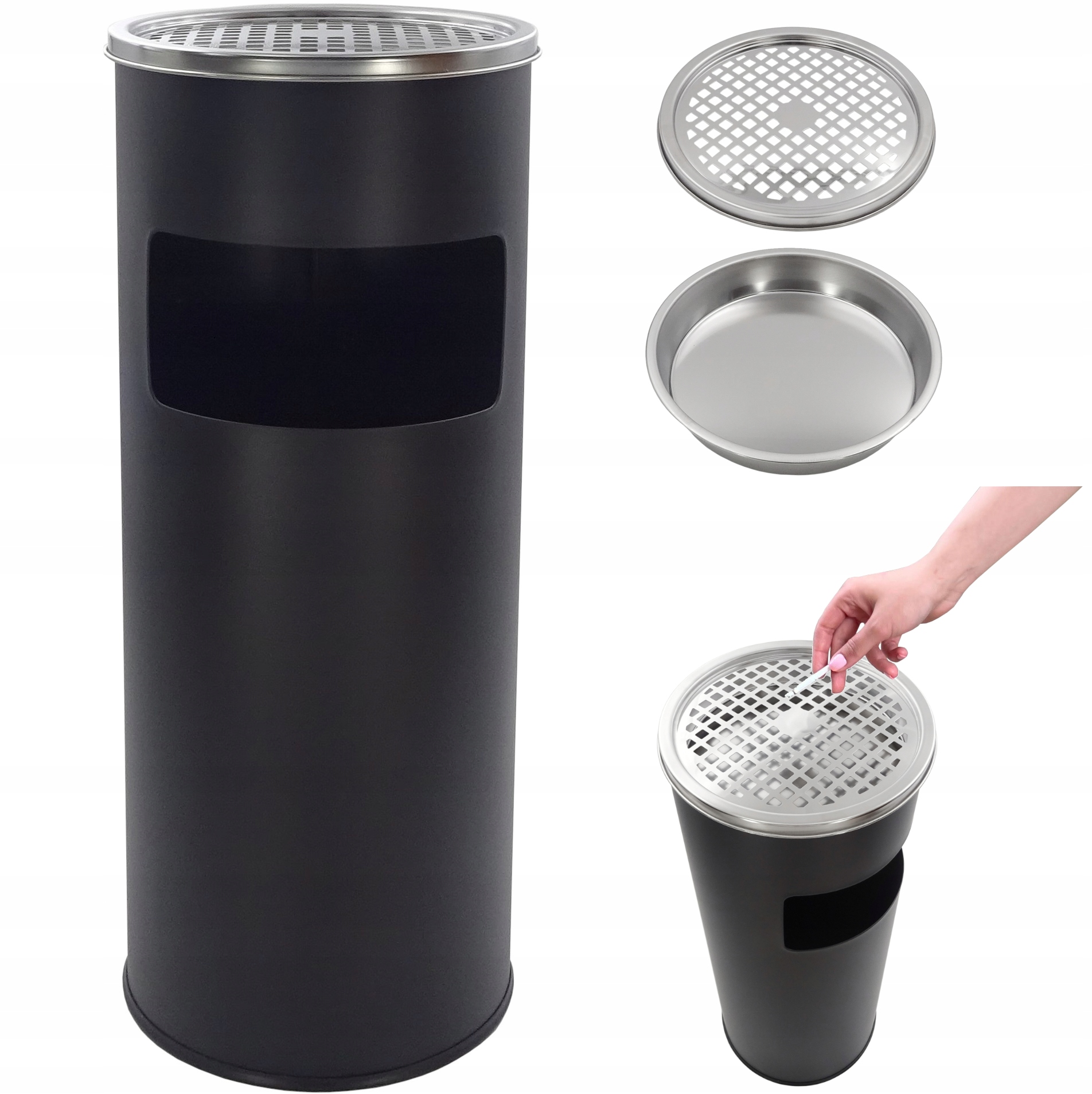 

Popielnica stojąca kosz metal 17L