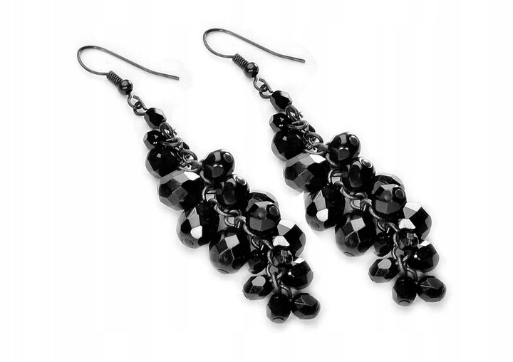 

antyalergiczne długie kolczyki czarne wieczorowe