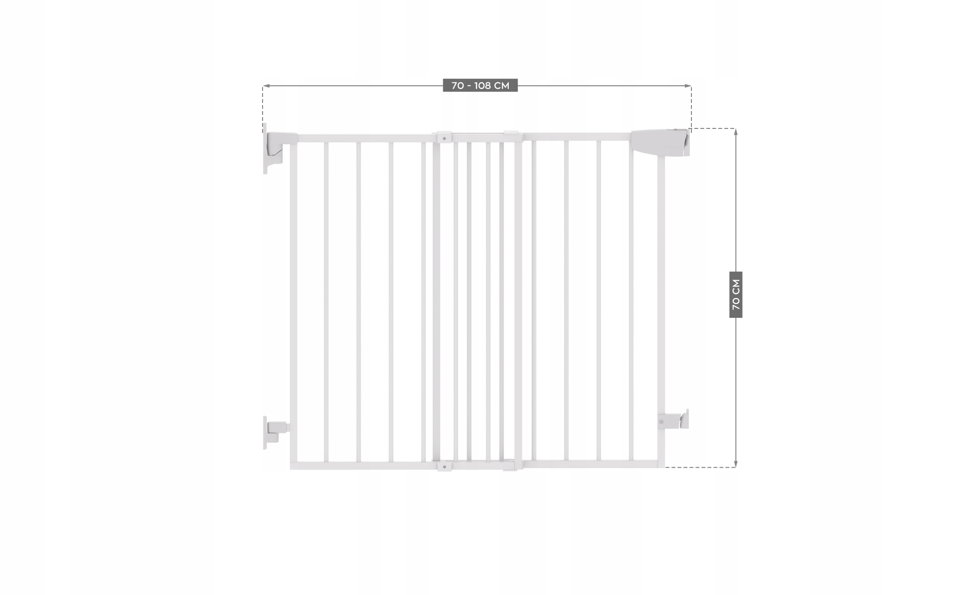 BARIERKA ZABEZPIECZAJĄCA SCHODY DRZWI 70-108 CM Szerokość produktu 70 cm