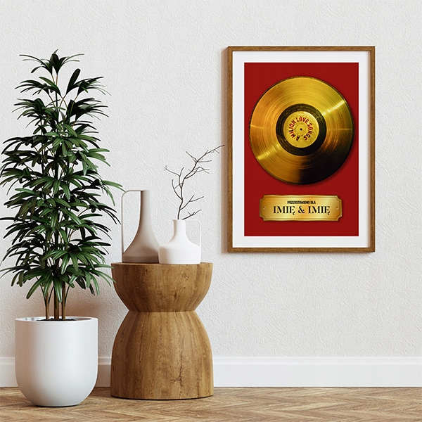 PLAKAT OZDOBNY A3 Własne IMIĘ Złota Płyta DLA PARY Marka inna