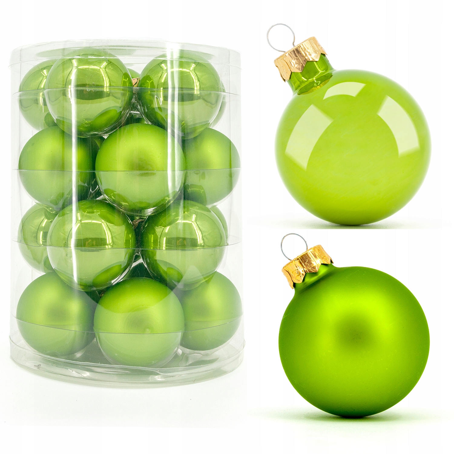 

Bombki szklane jednokolorowe 6 cm kiwi mix