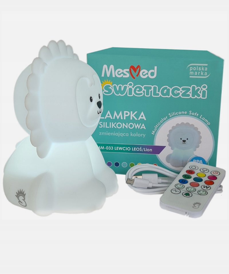 MESMED LAMPKA SILIKONOWA ŚWIETLACZEK LEWCIO LEOŚ Marka Mesmed