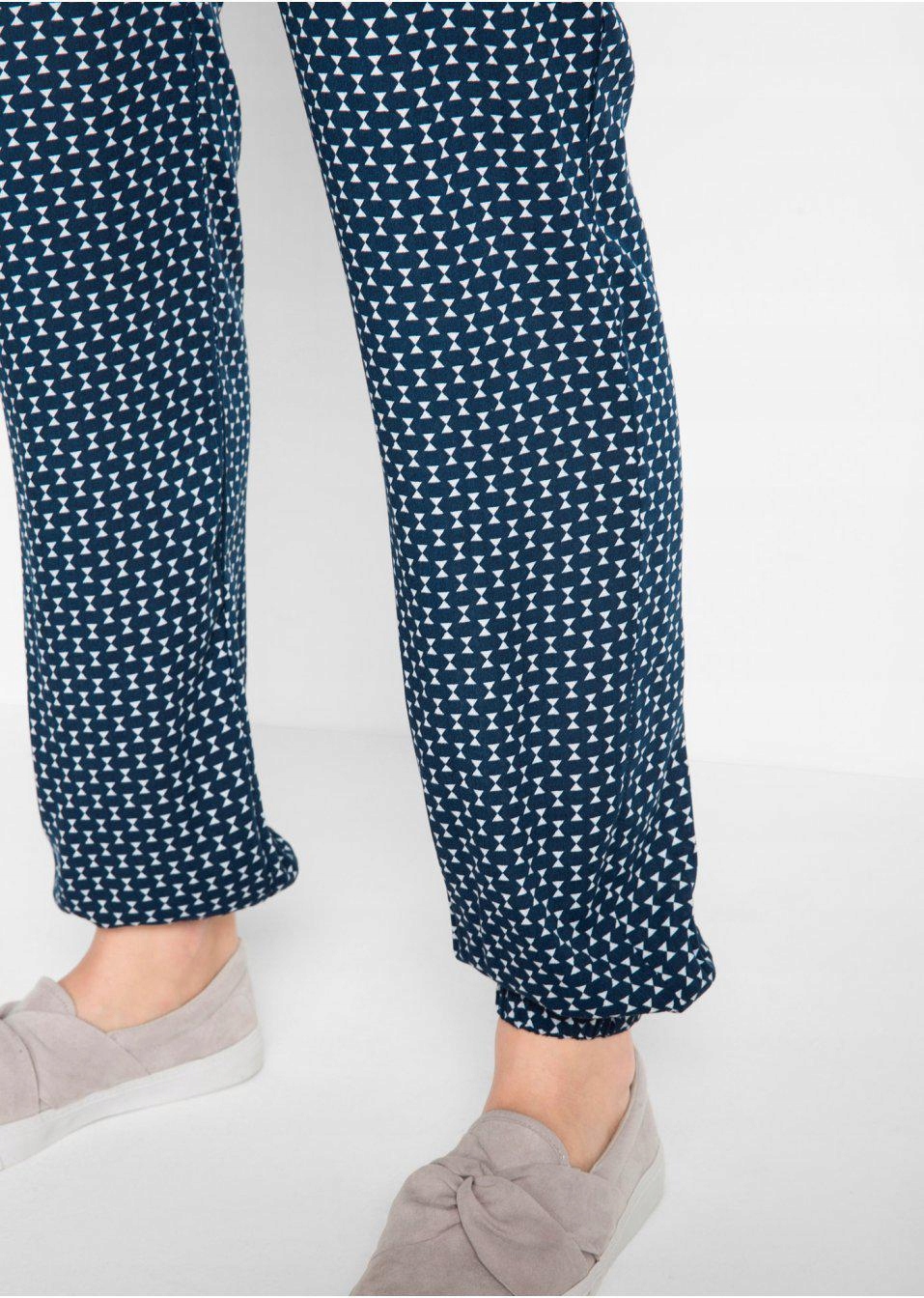 CIĄŻOWE GRANATOWE NADRUK 42 1D4G12 BONPRIX SPODNIE Płeć kobieta