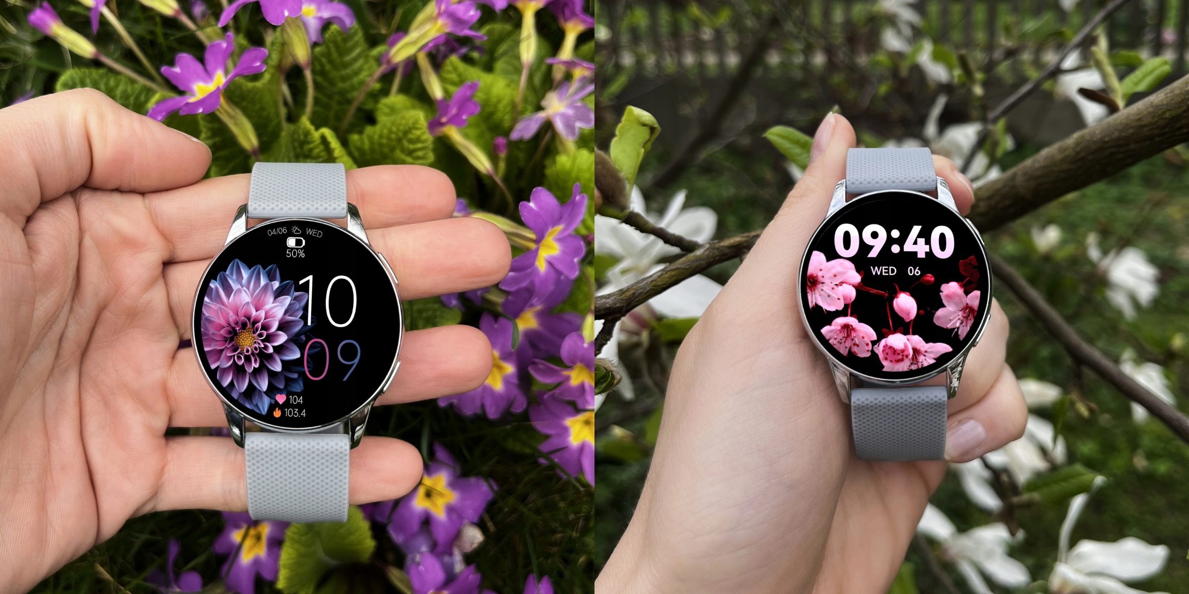 SMARTWACH DAMSKI z Funkcja Rozmowy Zegarek Srebrny Okrągły Polskie Menu PL Kompatybilność systemowa Android iOS