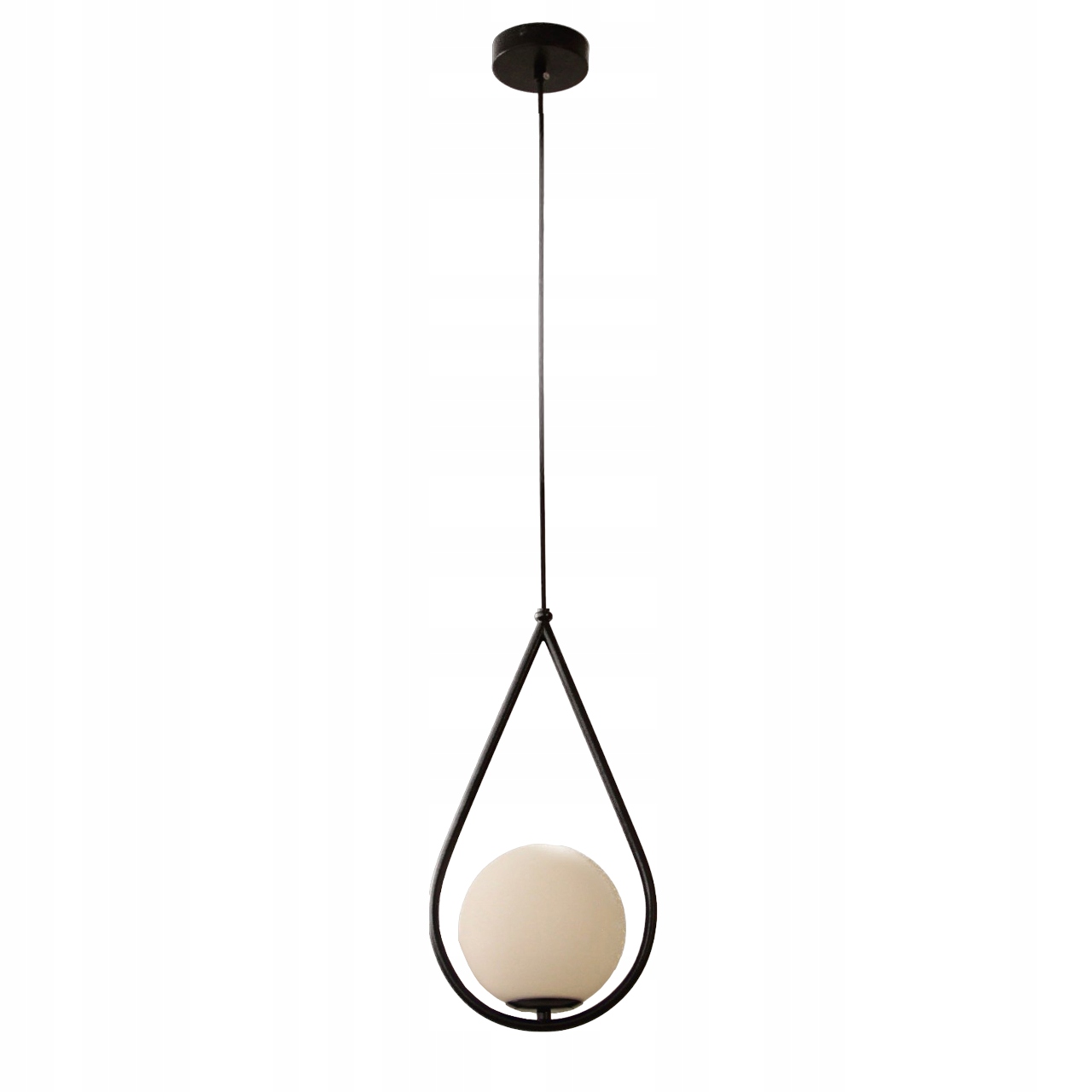 Závěsná Stropní Lampa Lustr Kule černá Moderní Led E14 mléčná