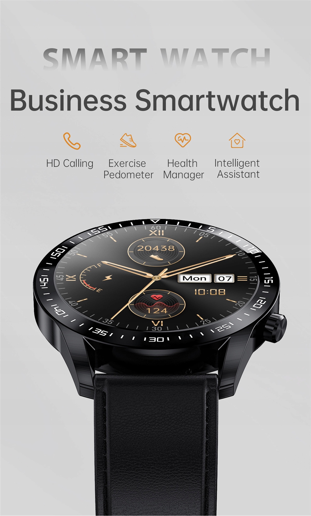 Smart Watch Heart Rate Blood Monitor Pressure Funkcje krokomierz