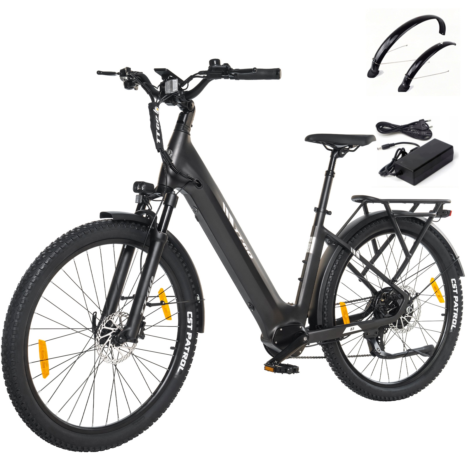 Miejskie rowery elektryczne Ttgo Z3 250W 48V15Ah 120KM 27.5"*2.4"OPONA 70NM