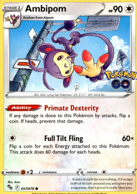 Pokemon Go 057/078 Ambipom Tcg