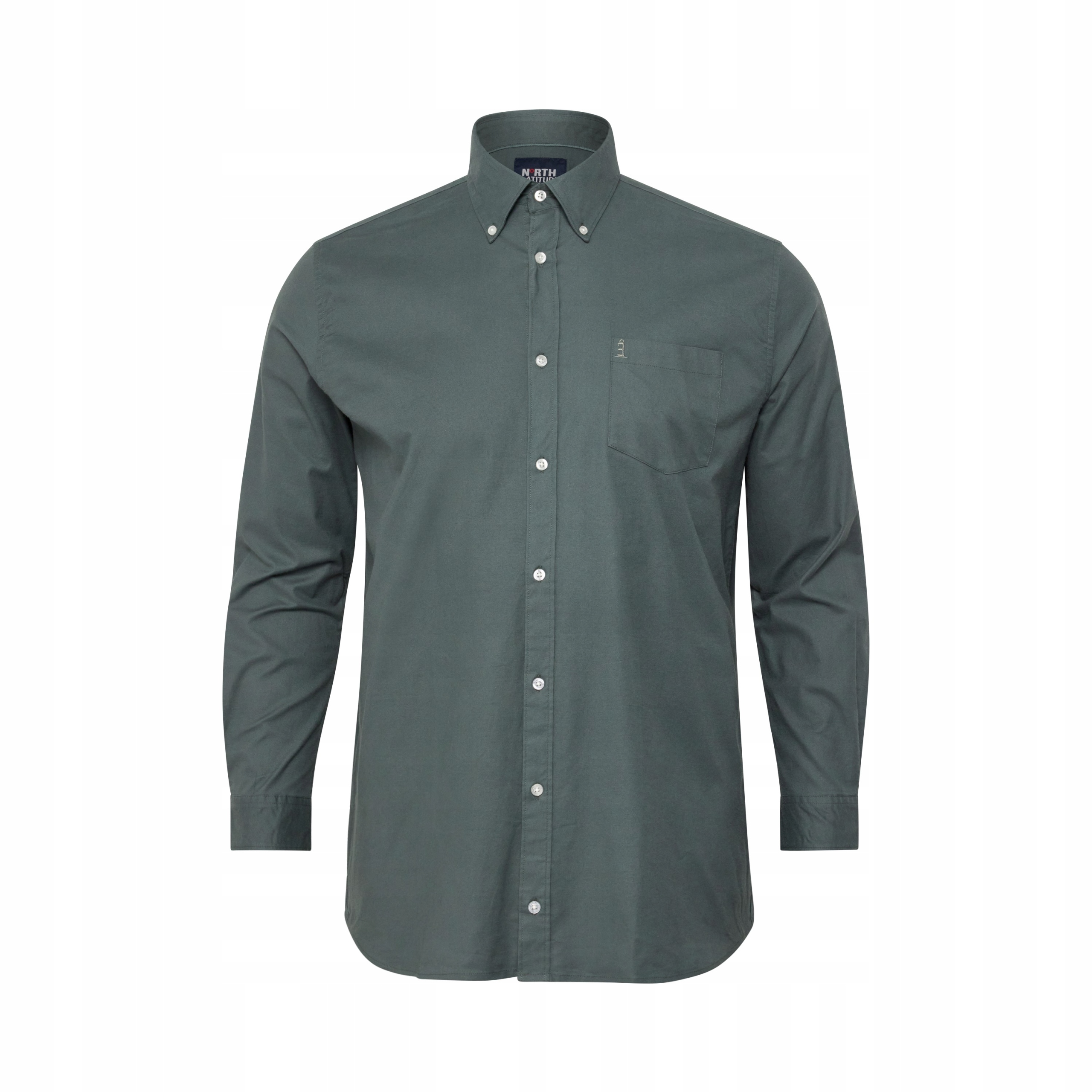 North Latitude Velká Elastická Košile Oxford Velké Velikosti Zelená 2XL
