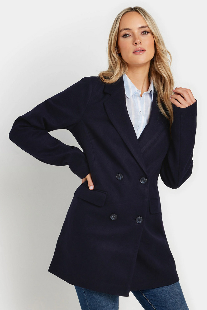 J53109 Long Tall Sally Krátký Dvouřadý Kabát Tall (15) 52
