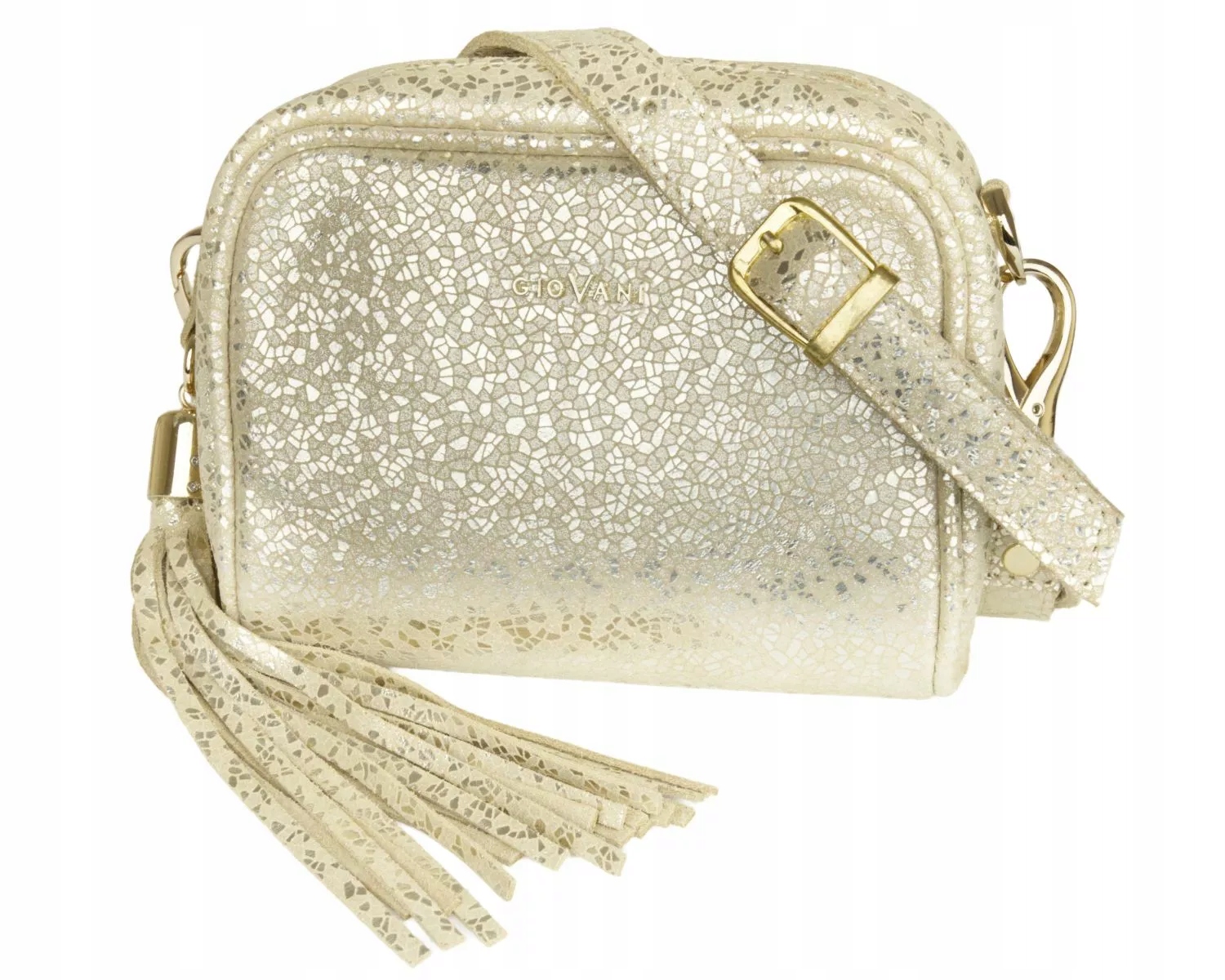 Kožená malá zlatá dámská kabelka Serafina Giovani