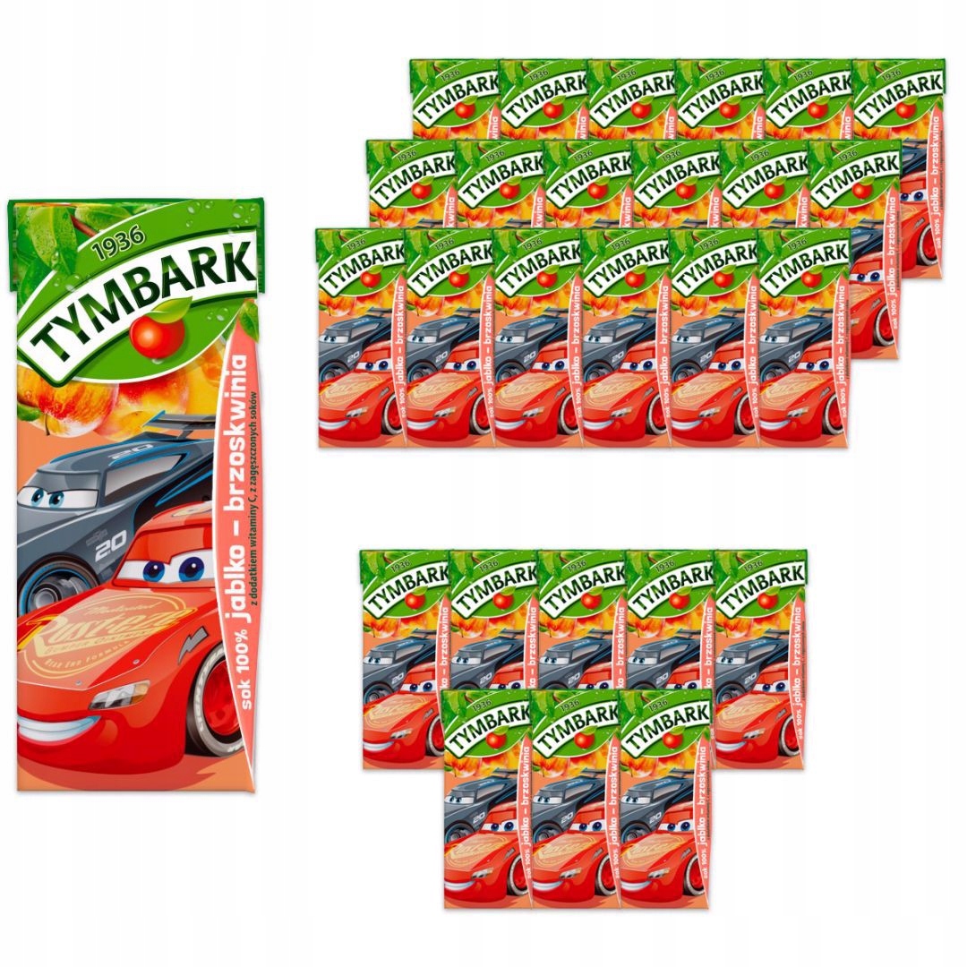 Levně Tymbark 100% jablečno-broskvová šťáva 200 ml x 27 kusů