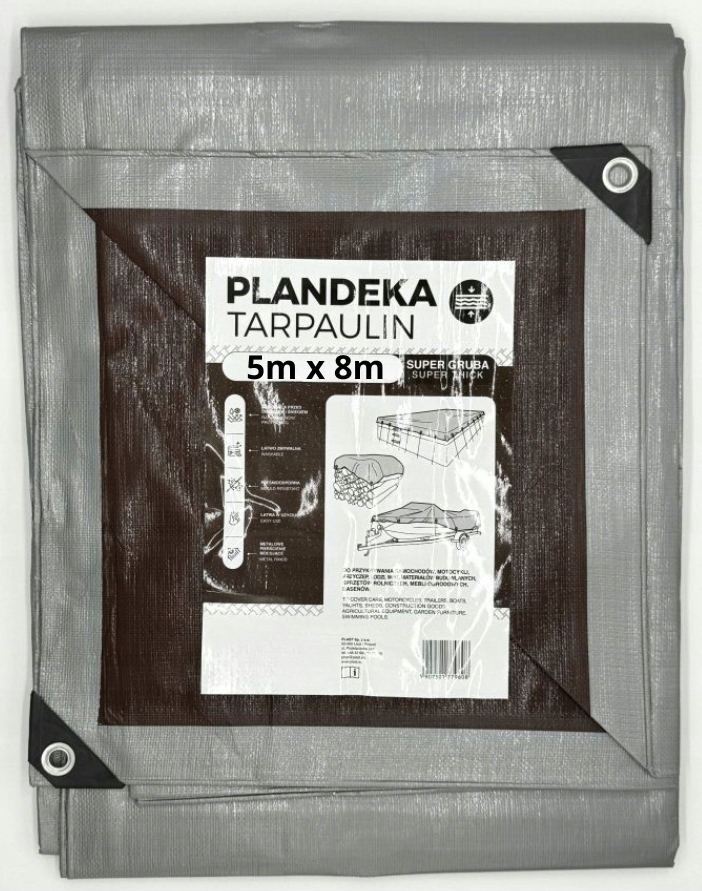 Plachta voděodolná 5x8 m stříbrná silná ochranná Plachta