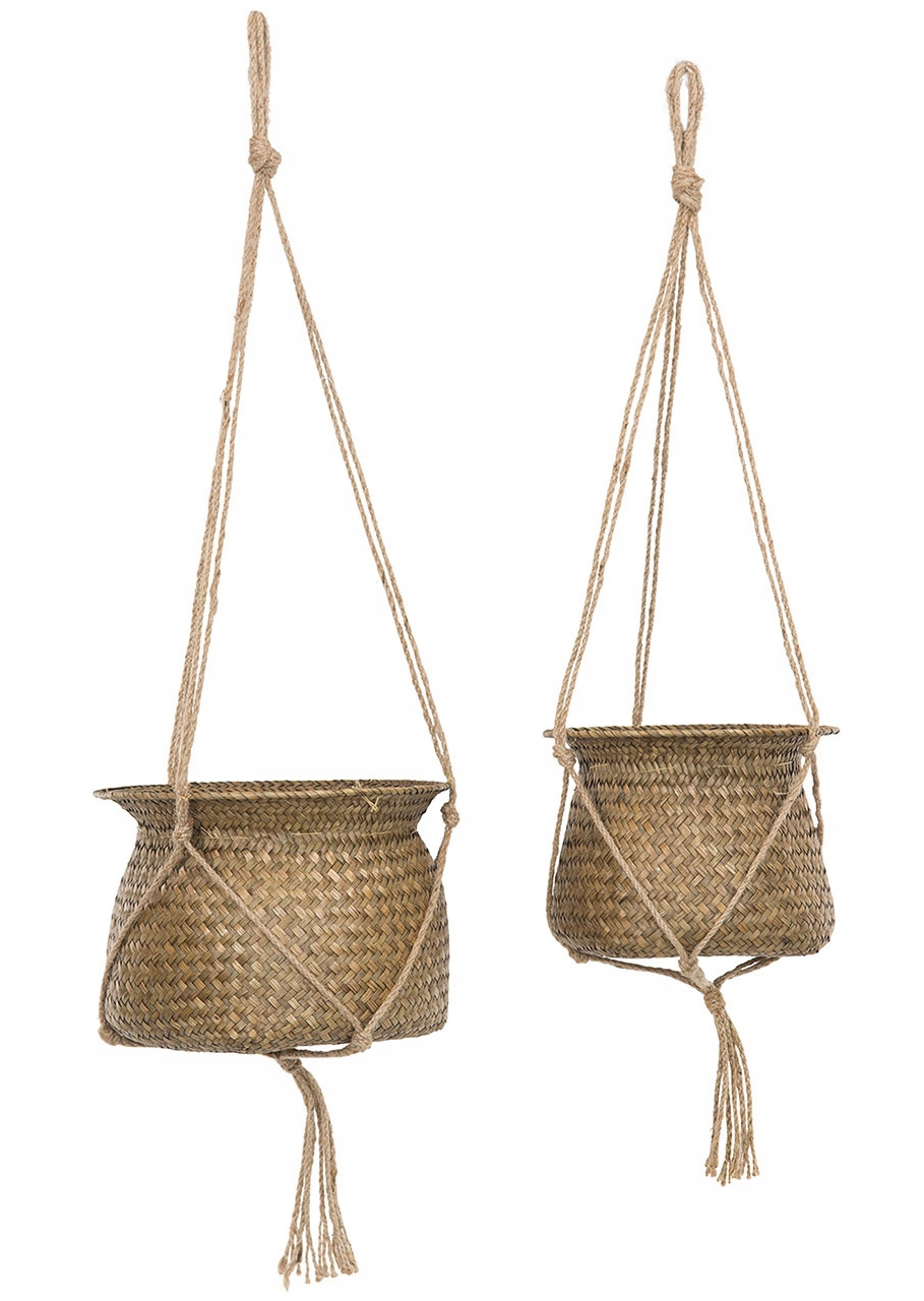 2 ks Závěsný Květinový Záhon Sušená Tráva, barva přírodní.