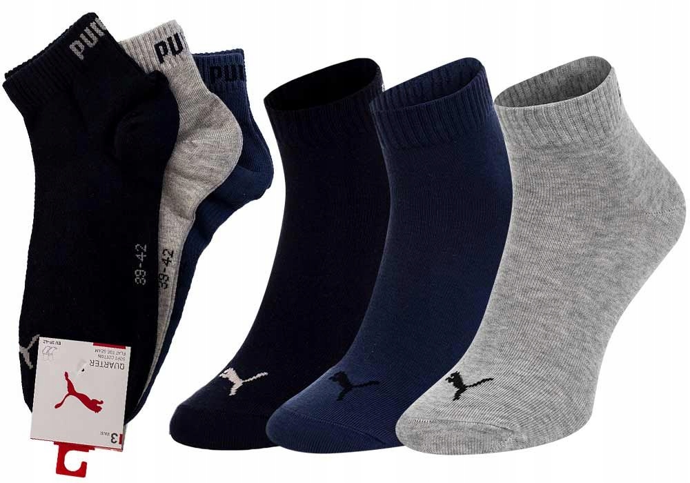 

Puma Stopki Skarpetki 3P Grey/navy/blue Roz: 43-46