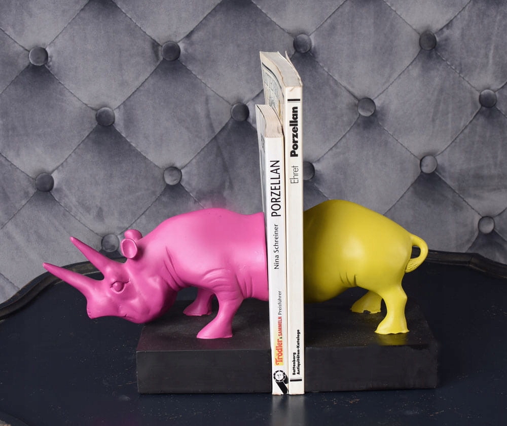 Podpórki Książek w Kształcie Nosorożca Materiał kamień