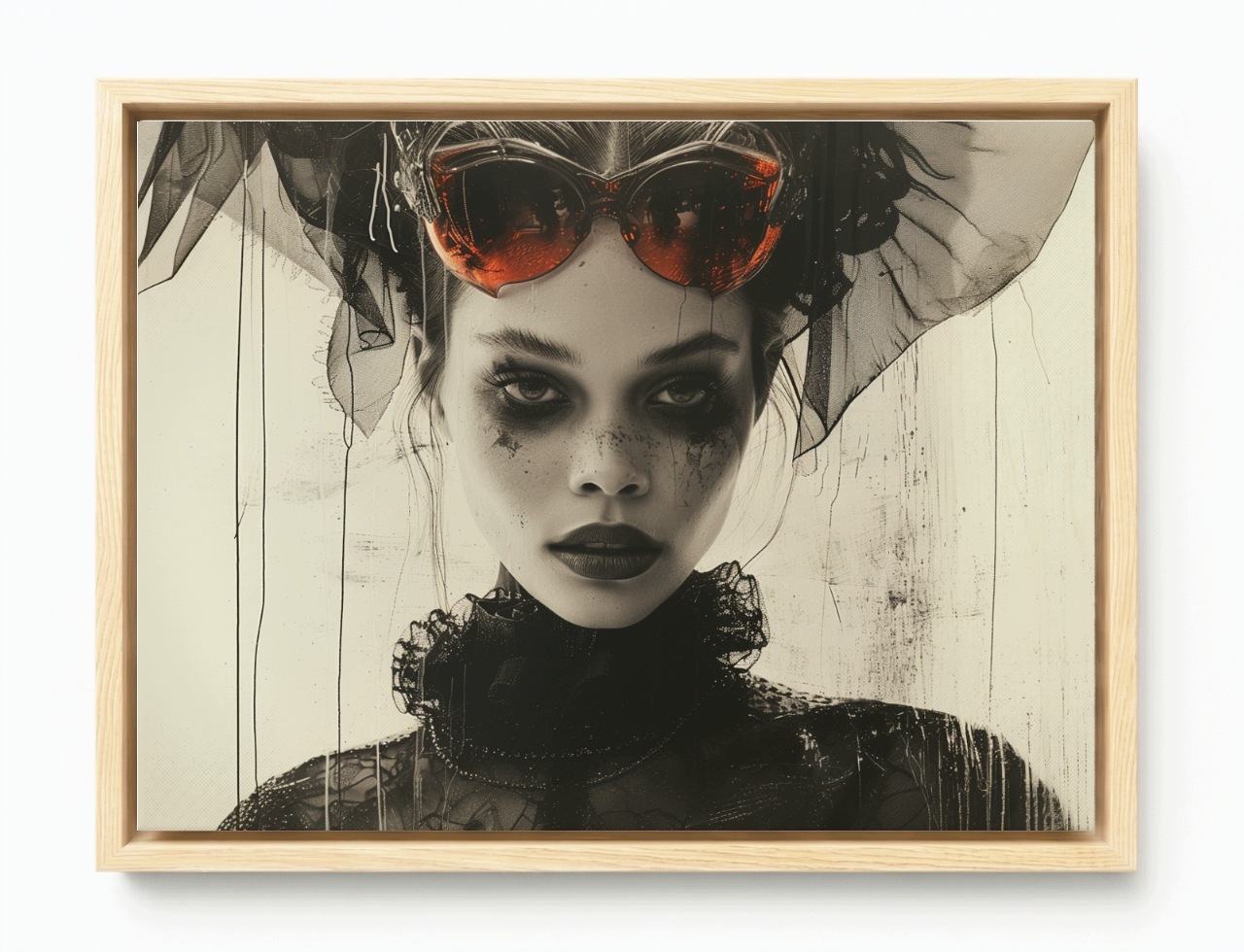 Obraz Rám Americký Box Portrét Noir Art Deco Glamour Retro Žena 80x60