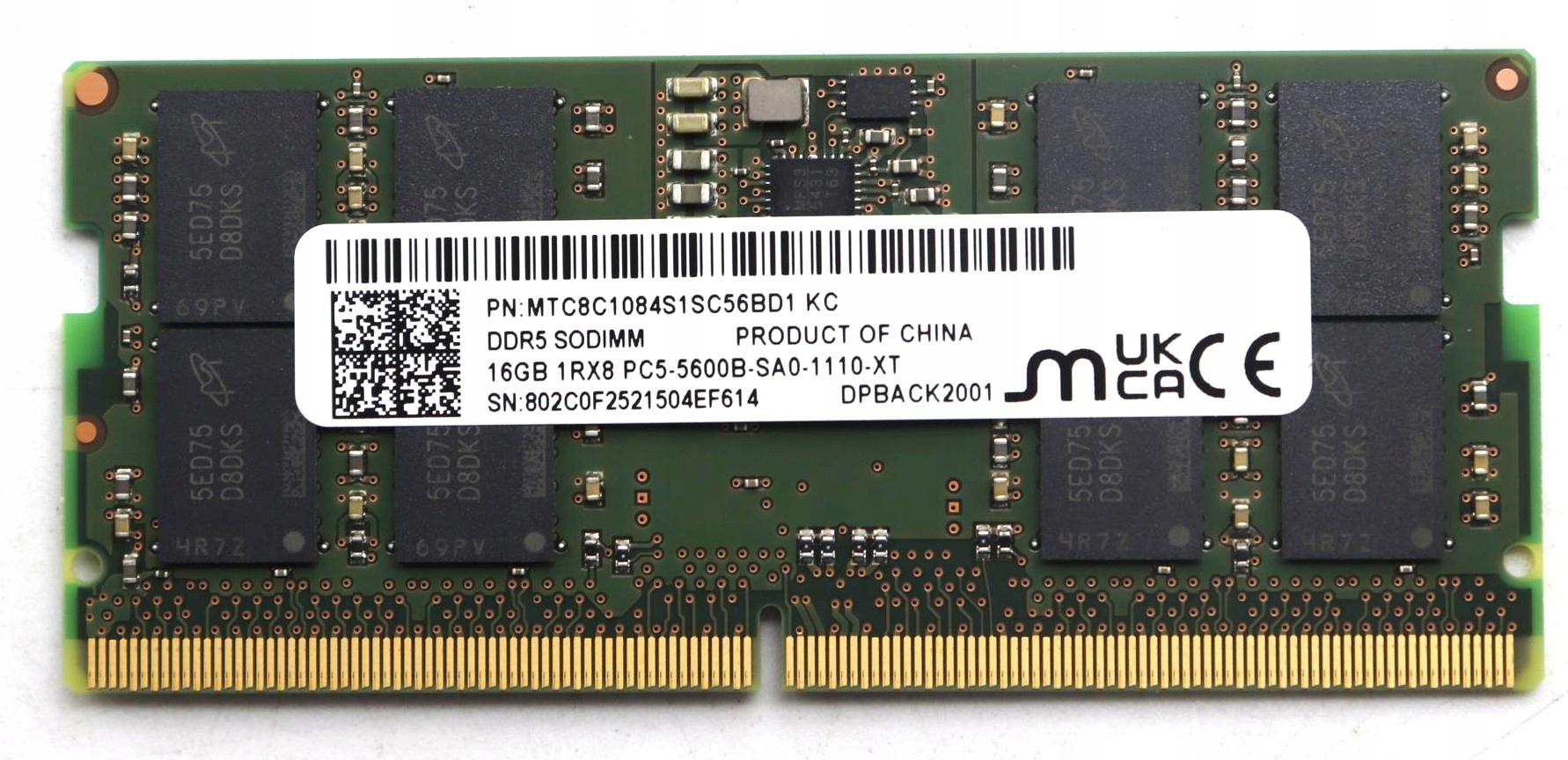 16GB DDR5 Sodimm 5M31K03066 Lenovo Thinkpad T14 gen6 21QC 21QD 21QJ 21QK