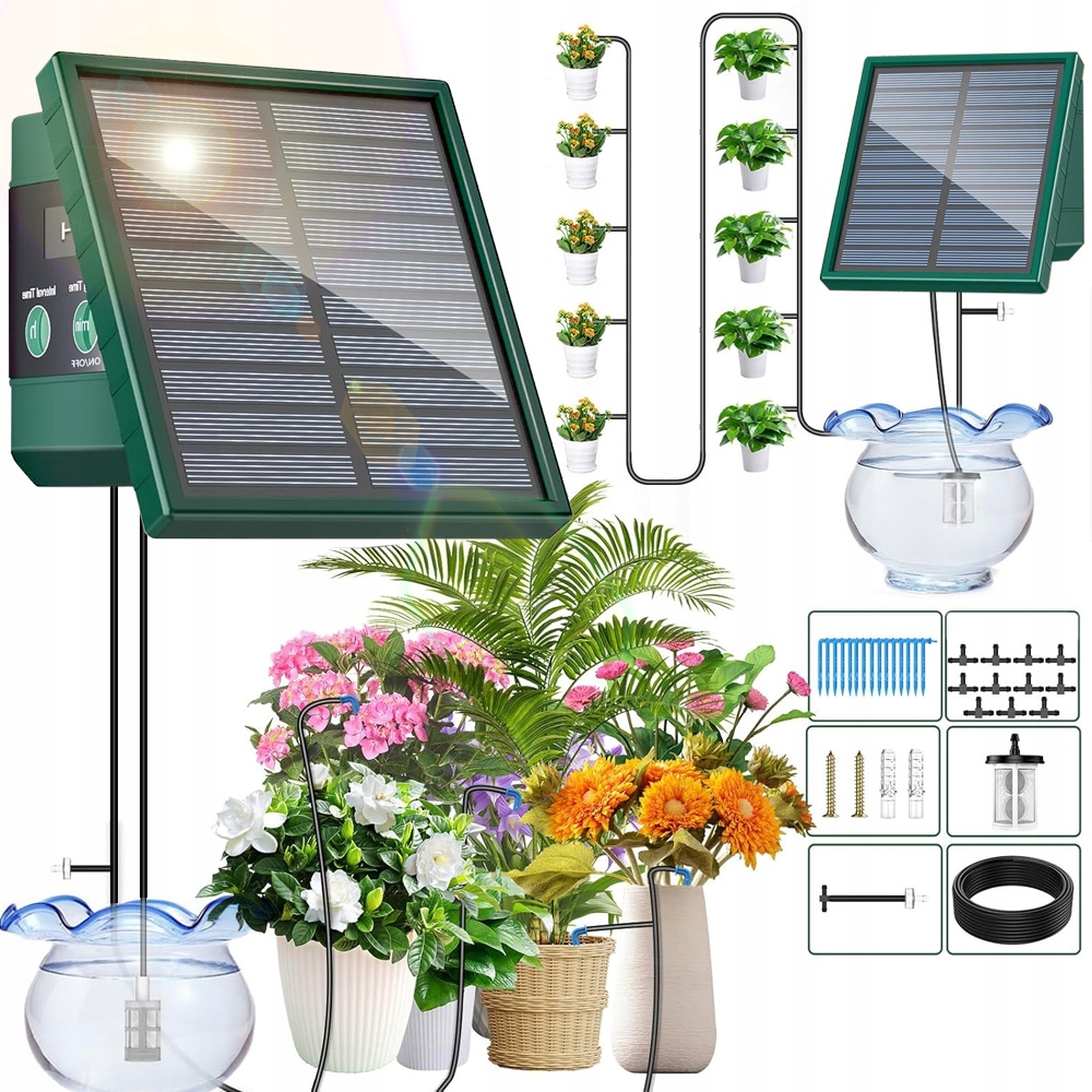 Solární zavlažování zahrady s 30 režimy a protisifonovým spínačem