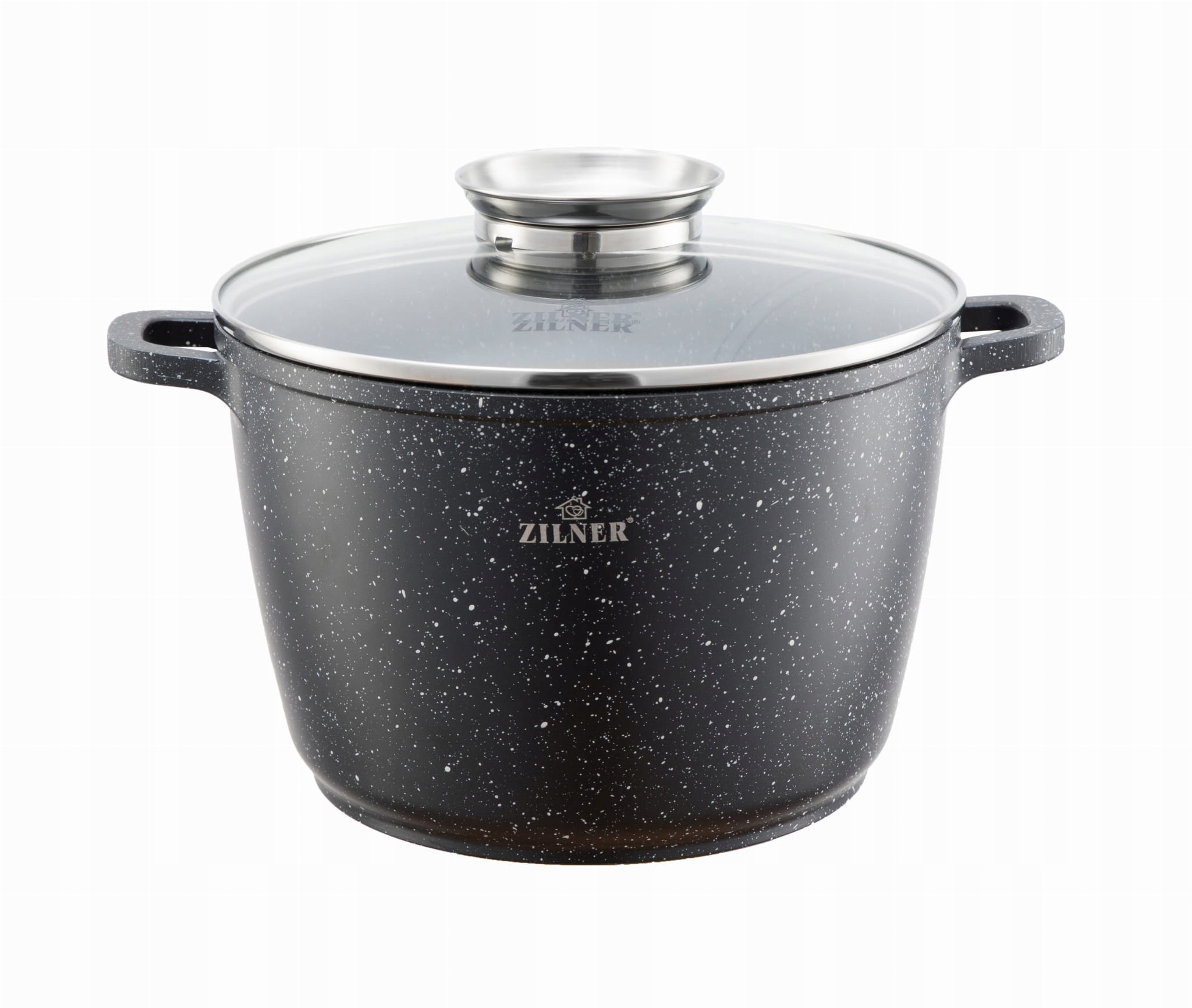 Garnek wysoki Kociołek czarny marmurowy Zilner ZL-7010 28cm 10,2 l