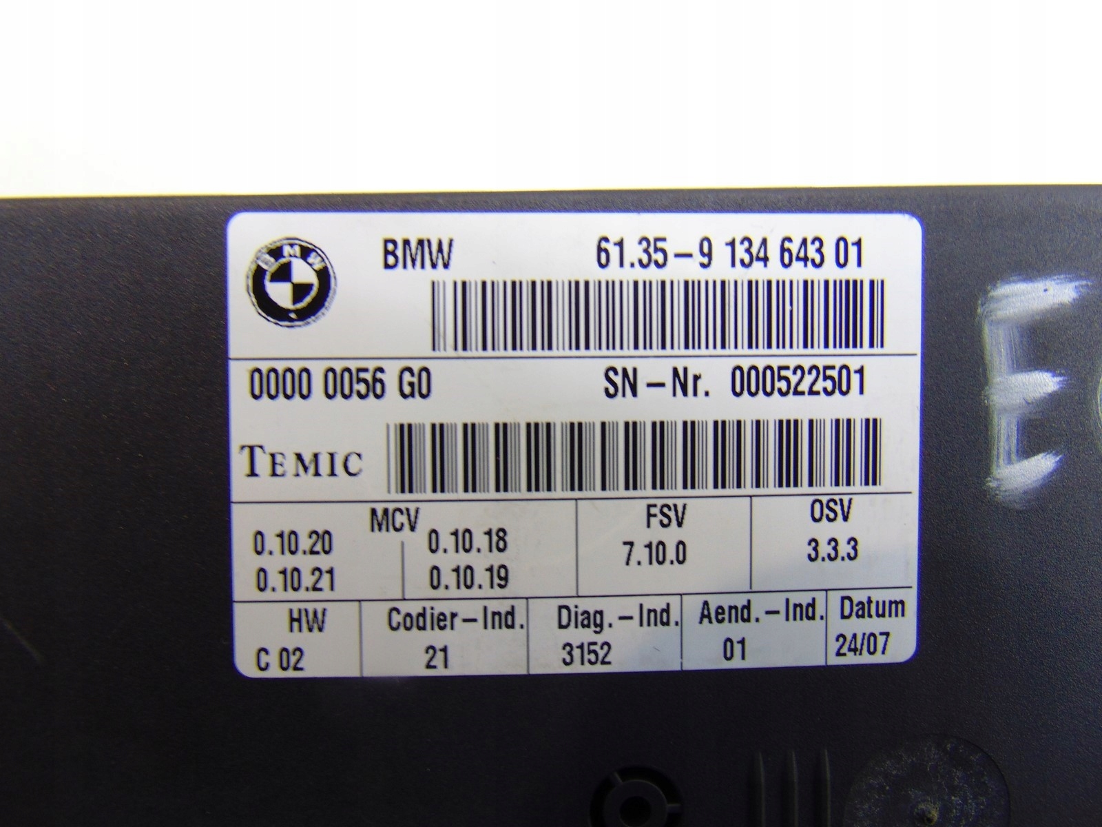 module siège siège BMW 7 E66 LONG LCI 9134643