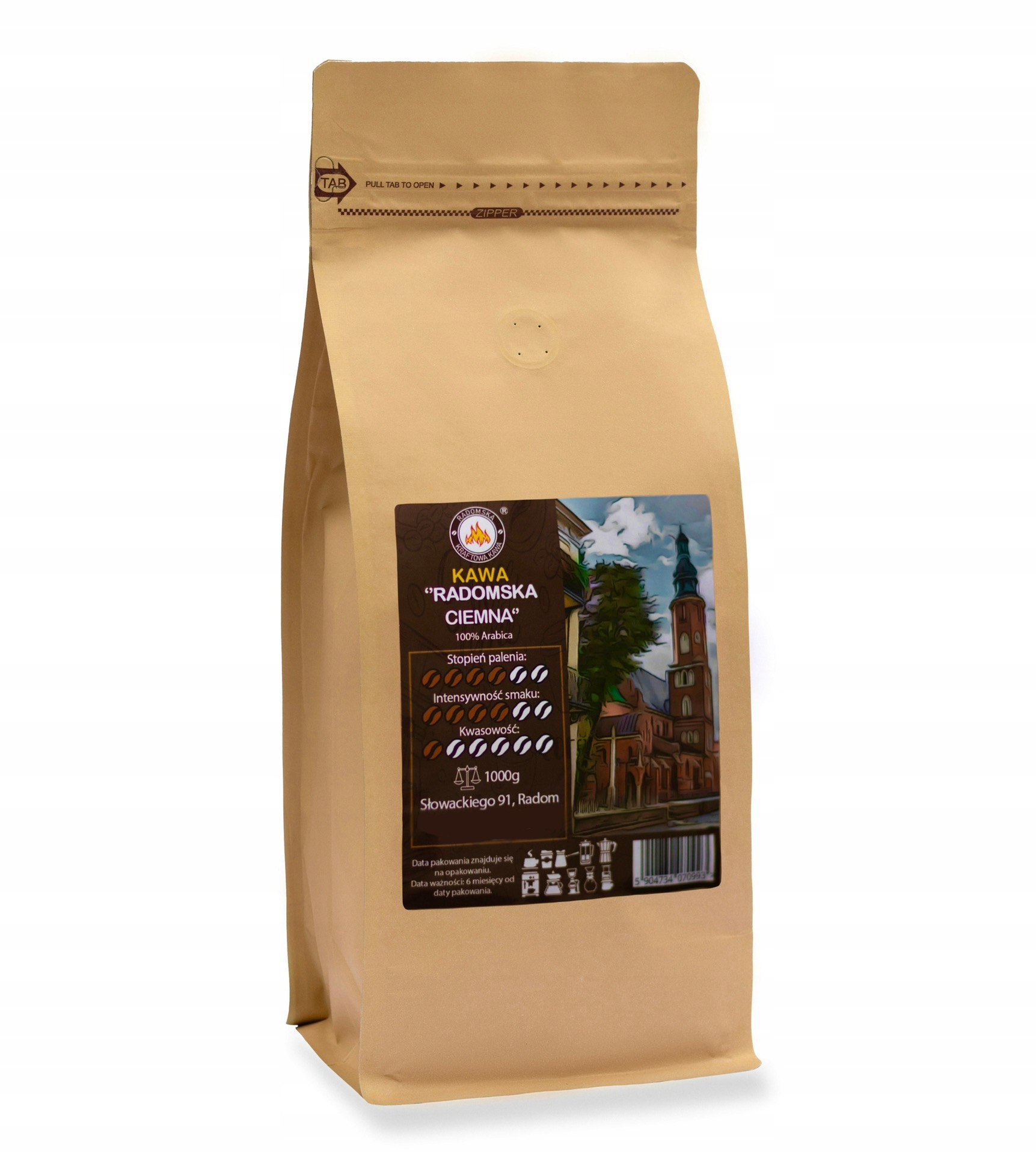 Levně Káva Tmavá zrnková 1000 g