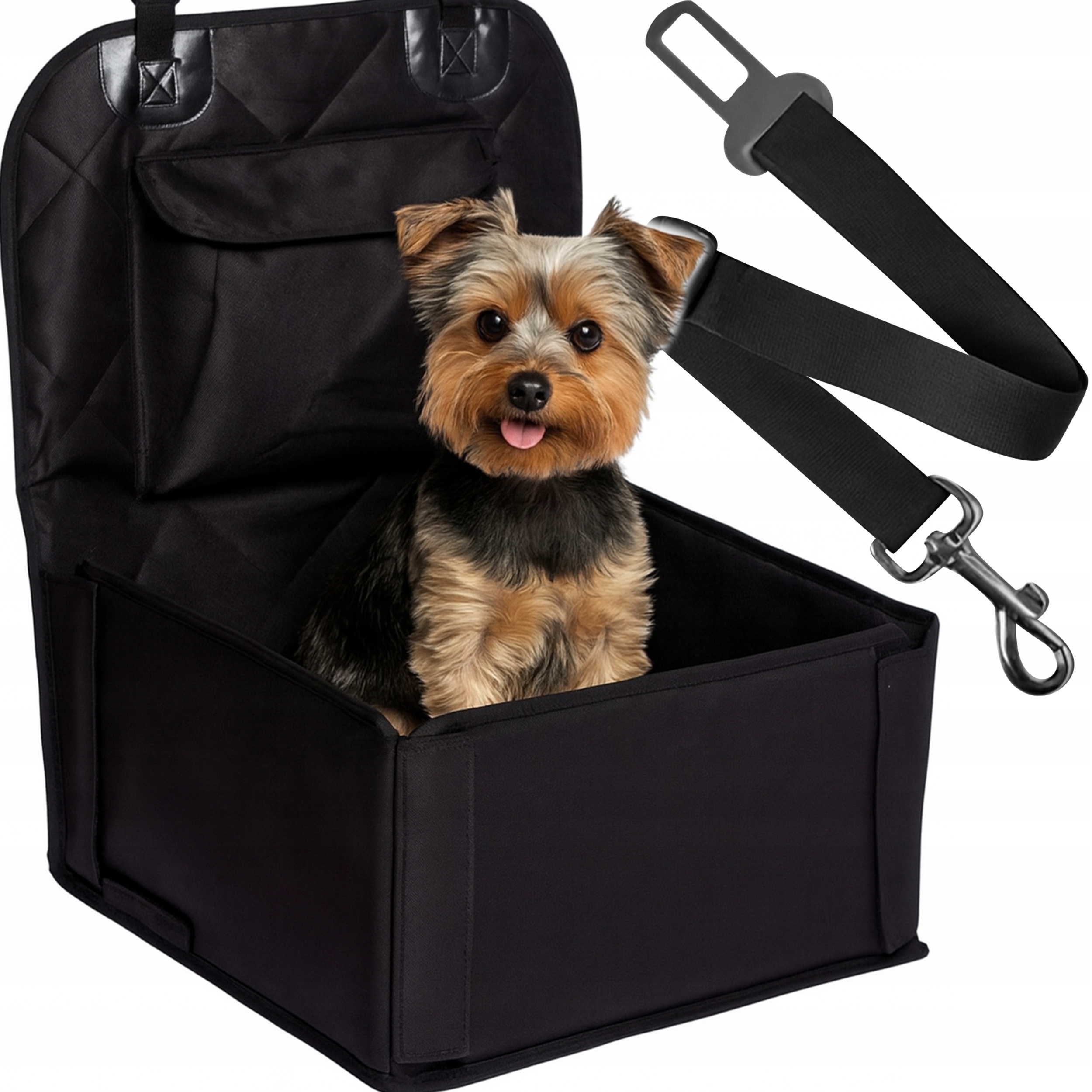 2x Autosedačka Pro Psa Kočku Přepravka Na sedadlo Pás Vysoký Jak