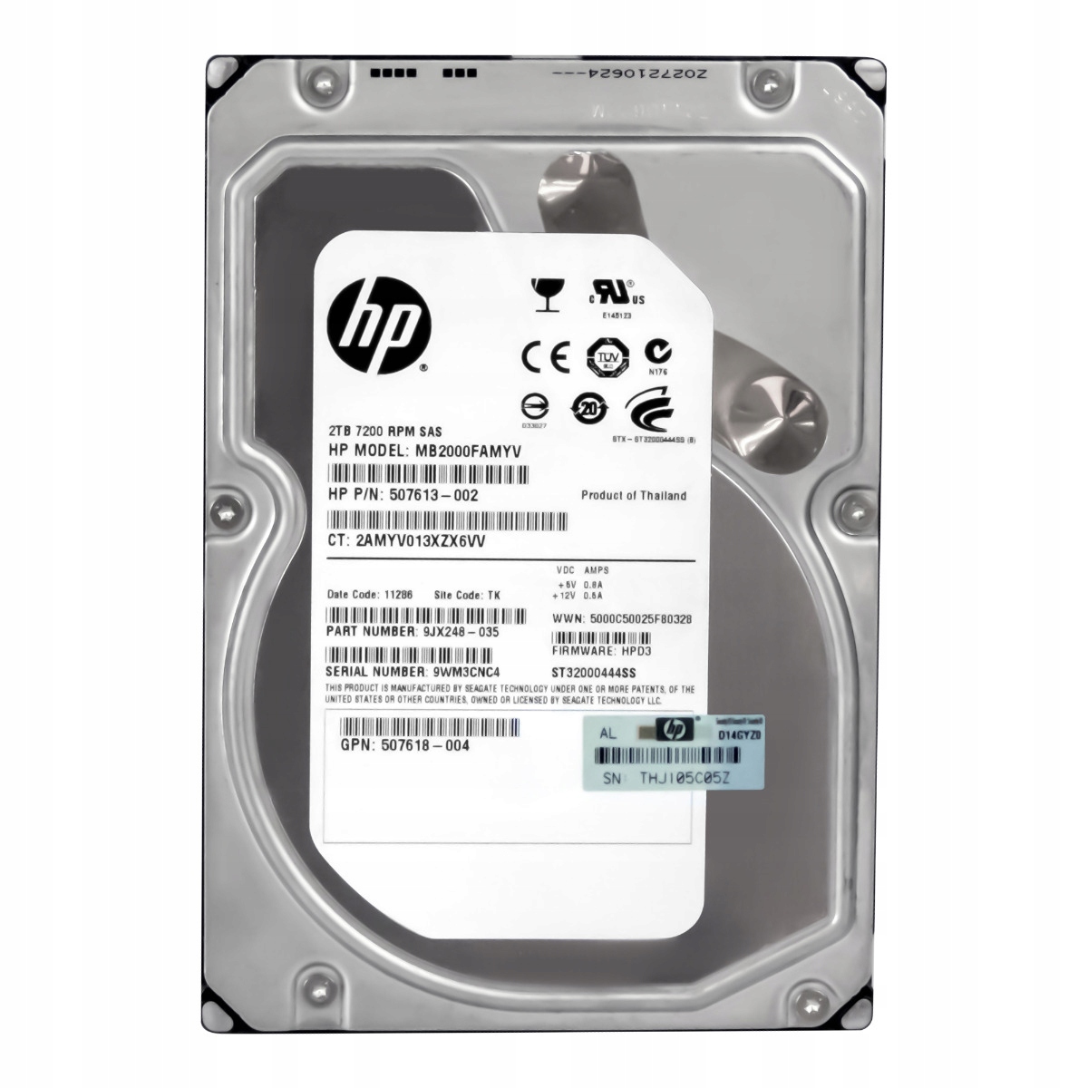Hp 507613-002 2TB SAS-2 7.2K 16MB 3.5'' MB2000FAMYV