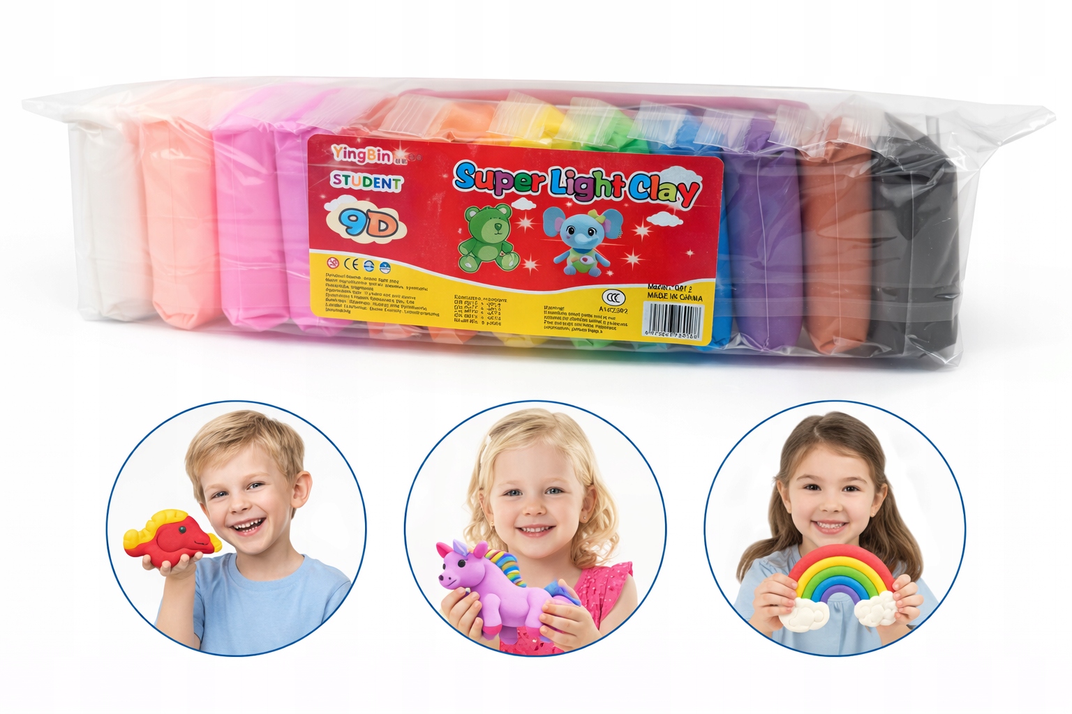 PLASTELINA PIANKOLINA GLINA POLIMEROWA SUPER CLAY 12 KOLORÓW + AKCESORIA