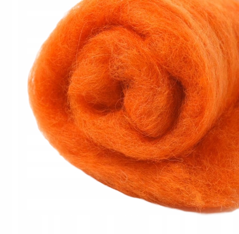 Wełna merynos do filcowania pomarańczowa 10g
