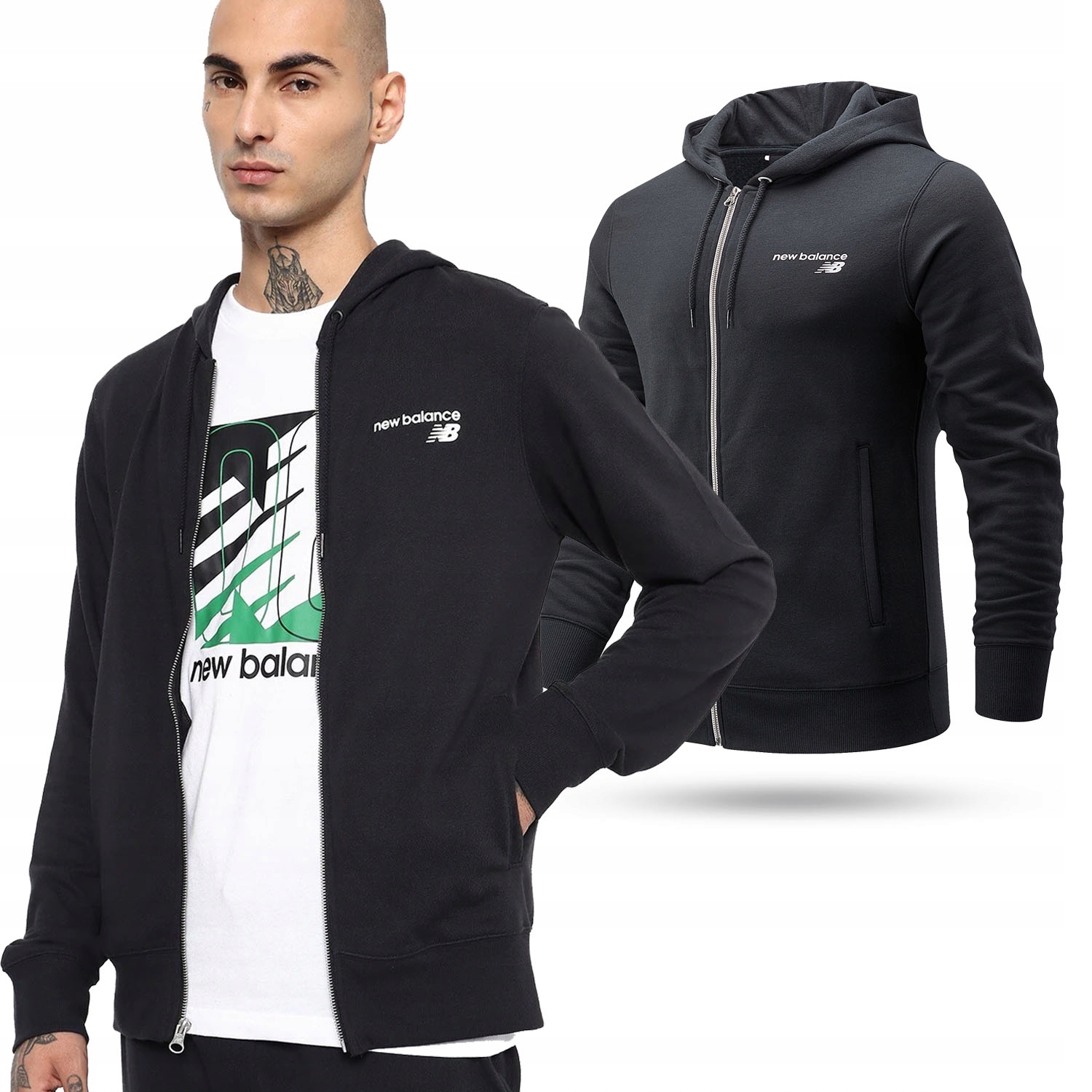 

Bluza Męska New Balance Dresowa Z Kapturem MJ03907