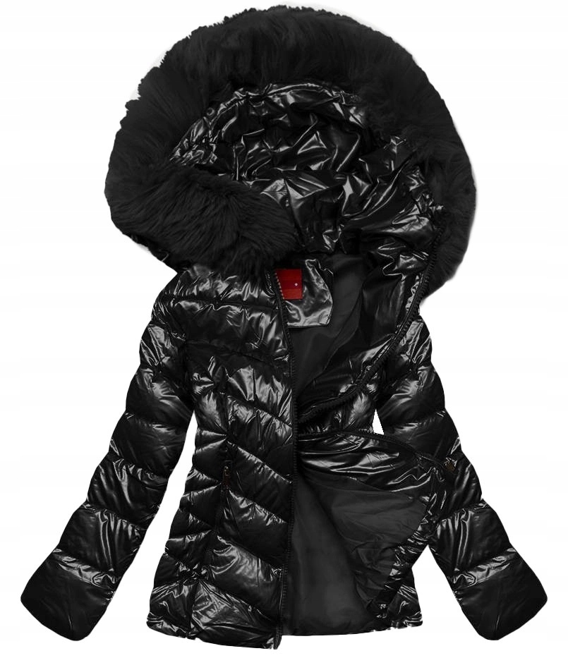 Lesklá Krátká Bunda TY036 Černá M (38)