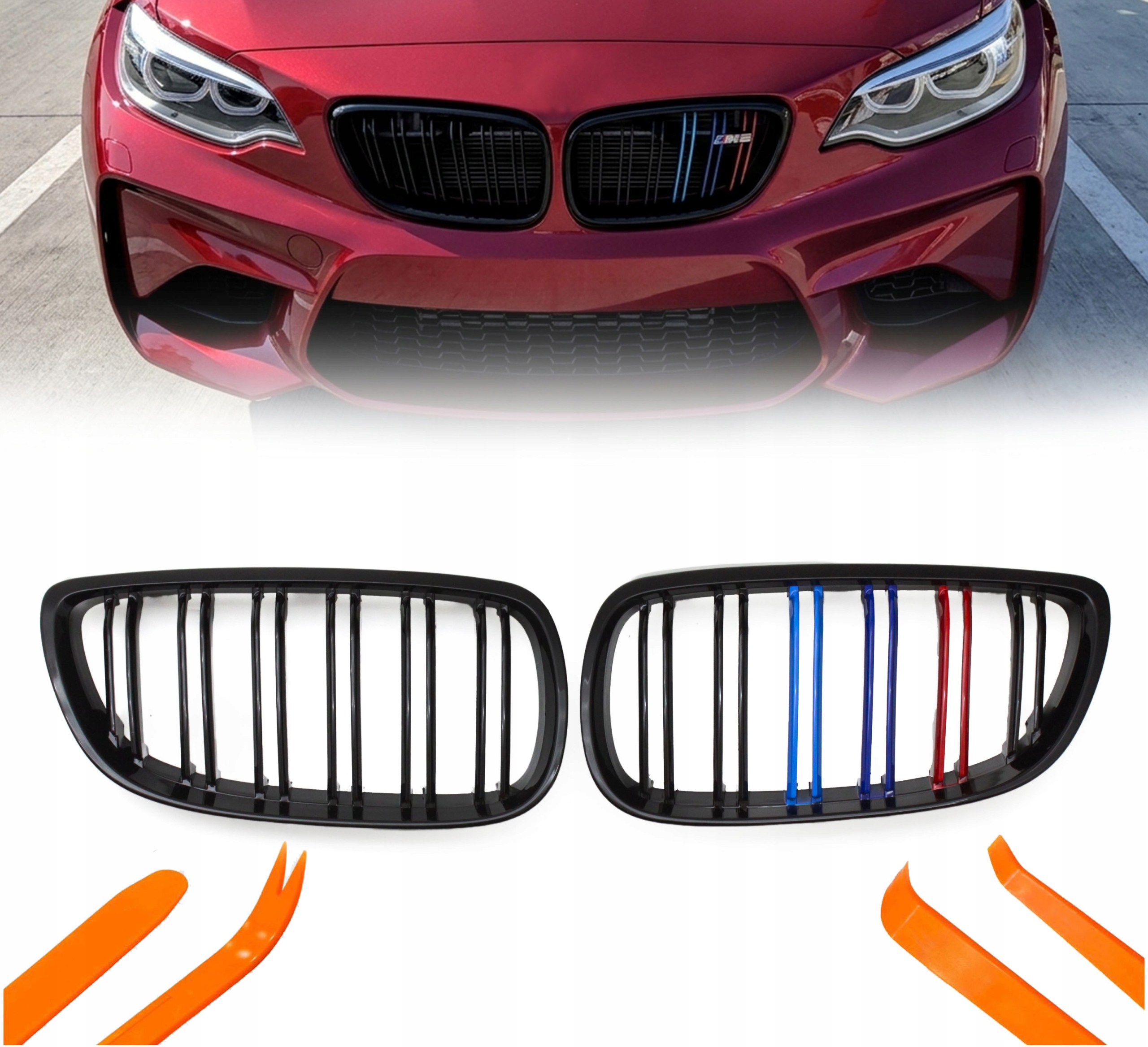 Atrapa Gril Ledvinky Bmw 3 E92 E93 Černý Lesk 2 Žebra ,m-power 06-10
