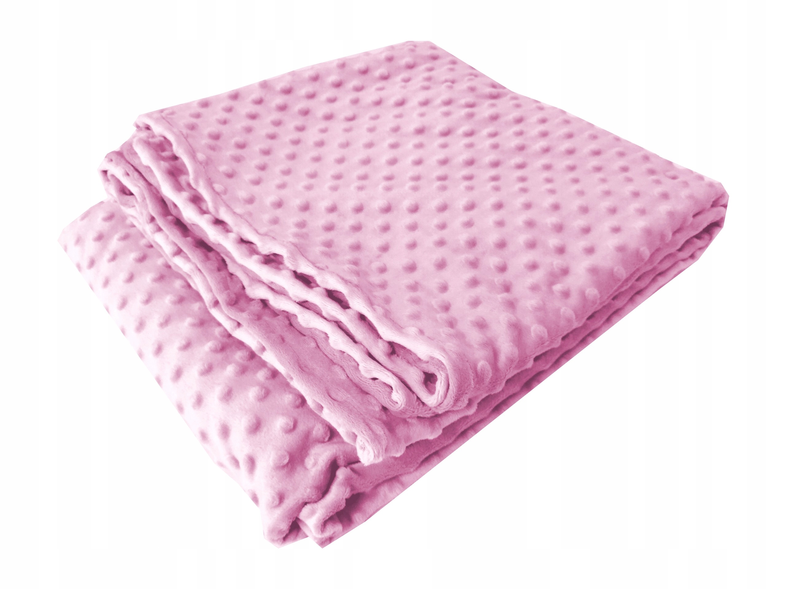 Koc Minky 140x200 Fleece kuličky přehoz pléd světlý pudrová růžová teplý měkký
