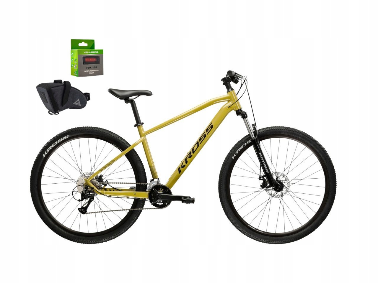 Rower 27,5 Kross Hexagon 3.0 S brązowo-czarny 15" sakwa lampka