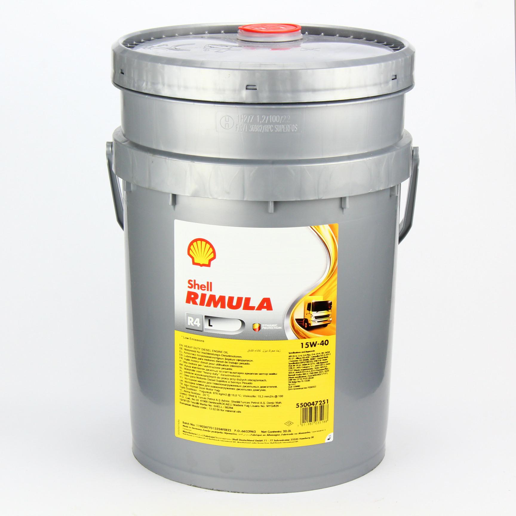 Motorový Olej Shell Rimula R4L 15W40 20L